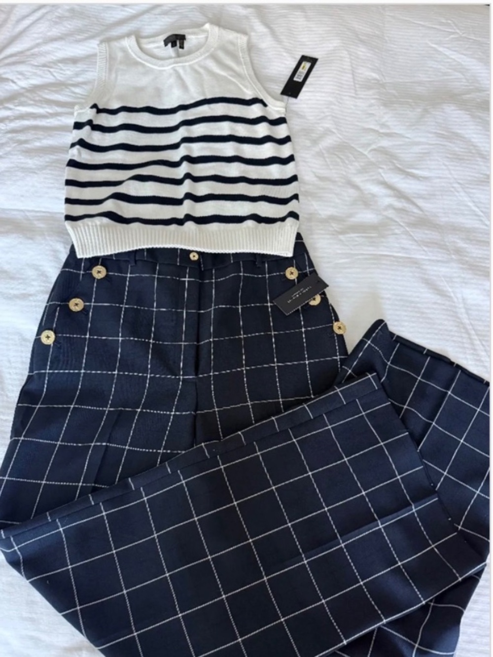 NWT Classy Tommy Hilfiger high waisted sailor pants 12 - Picture 3 of 10